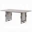 Table de salle à manger Mori, plateau rectangulaire de 72 pouces avec pieds à panneau gris naturel