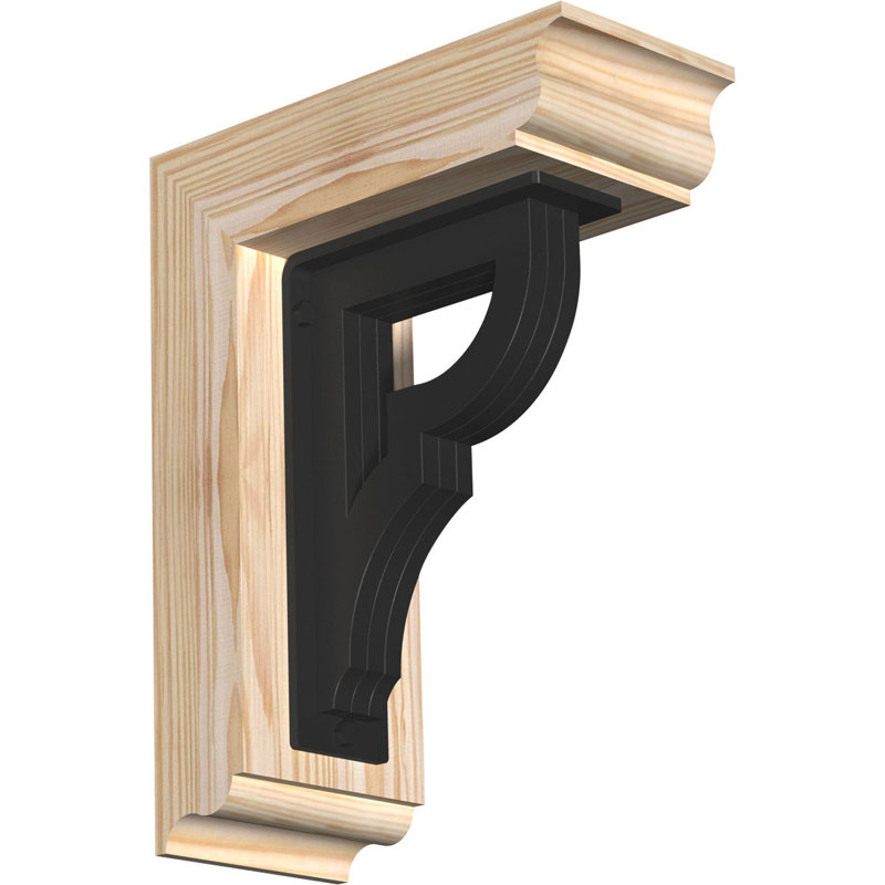 Support de fer triple Bradford, H 12 po x P 9 1/2 po, Sapin de Douglas de l 3 1/2 po x T 2 po (lisse)