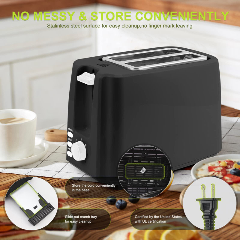 Toaster 2 Slice Best Rated Prime Toaster, Black