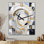Horloge murale abstraite en mosaïque grise et jaune III