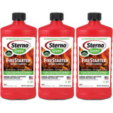 Fire Starter, Ethanol Green Firestarter Instant Flame Gel - Ultra-Concentrated Fuel for Camp Fire or Fireplace - All-Weather Ethanol Burner for Indoor & Outdoor - 16 Oz Each, Pack of 3 Bottles