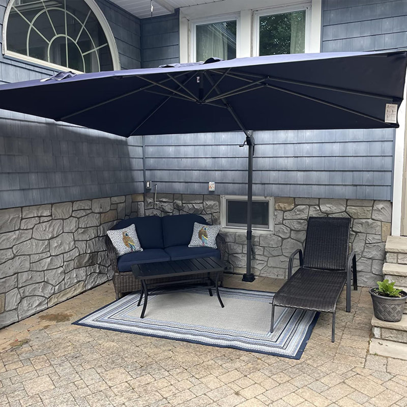 Parasol en porte-à-faux 96 po Sharis, Bleu marine