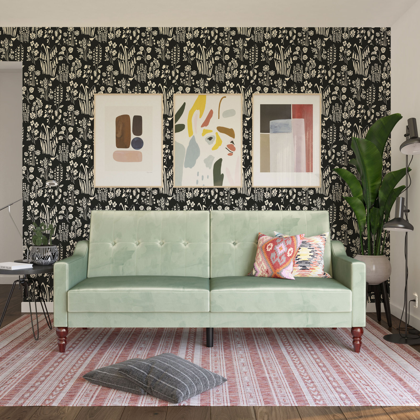 Tallulah Self-Adhesive Wallpaper Roll, Black