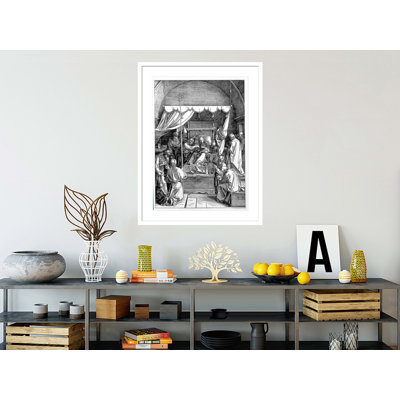 La mort de la Vierge de la série «La vie de la Vierge» par Albrecht Dürer, impression giclée sur cadre