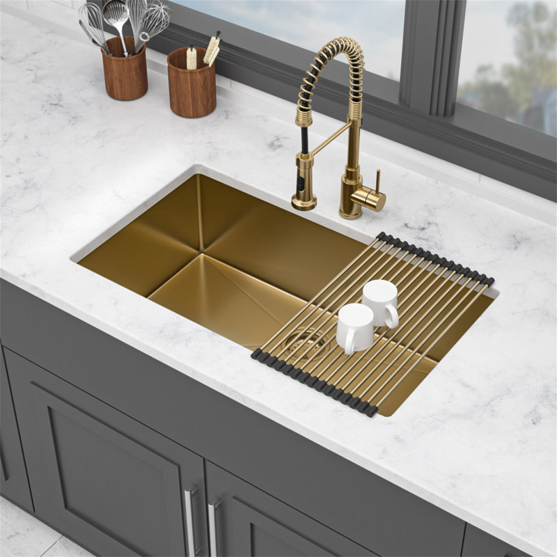 Évier de cuisine encastrable doré encastrable 32 po x 19 po profond
