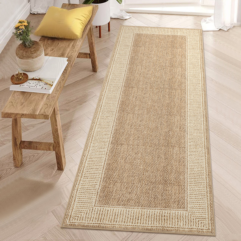 Tapis de couloir moderne à bord antidérapant Border Runner, Tapis de couloir 2 pi x 6 pi