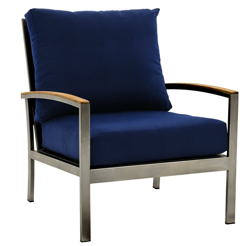 Avanti Stainless Steel Sling Outdoor Deep Seating Lounge Chair, Spectrum Indigo