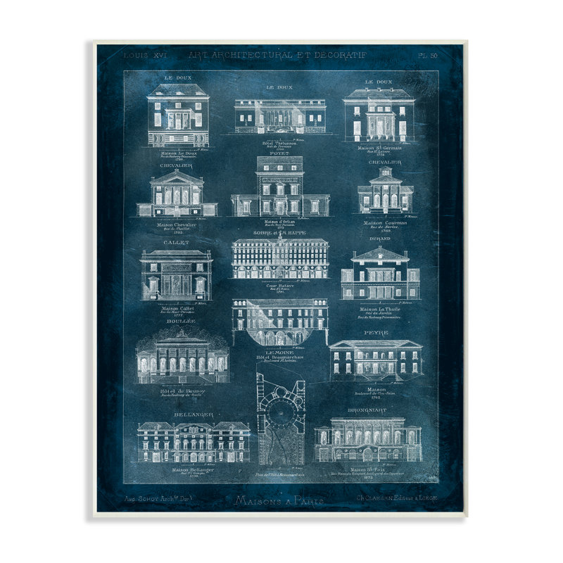 "blueprint of houses" , impression, H 15 po x l 10 po, Plaque