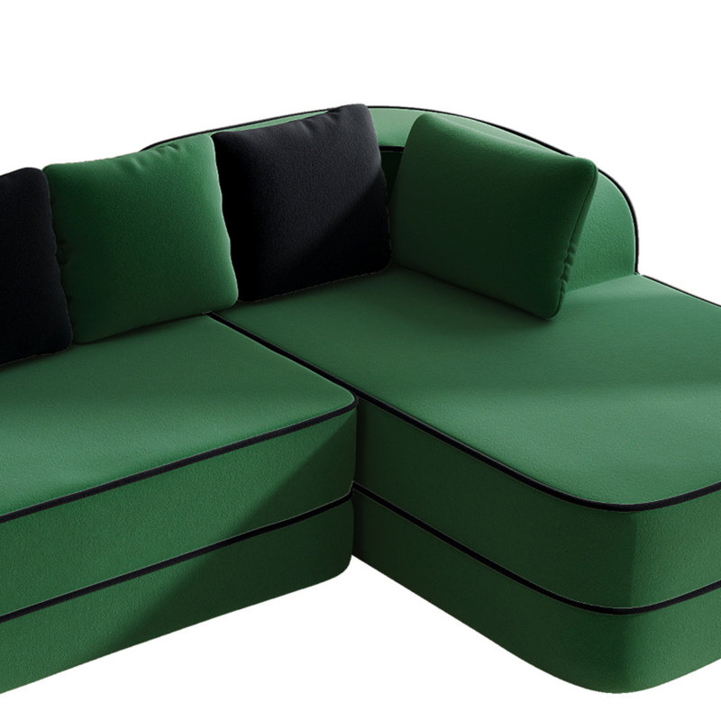 Ensemble de salon modulaire 2 pièces 106 pouces Teddy, Orienté à droite, Green