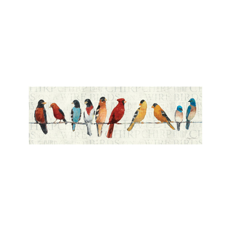 The Usual Suspects - Birds On A Wire by Avery Tillmon - Wrapped Canvas Panoramic Painting, Wrapped Canvas