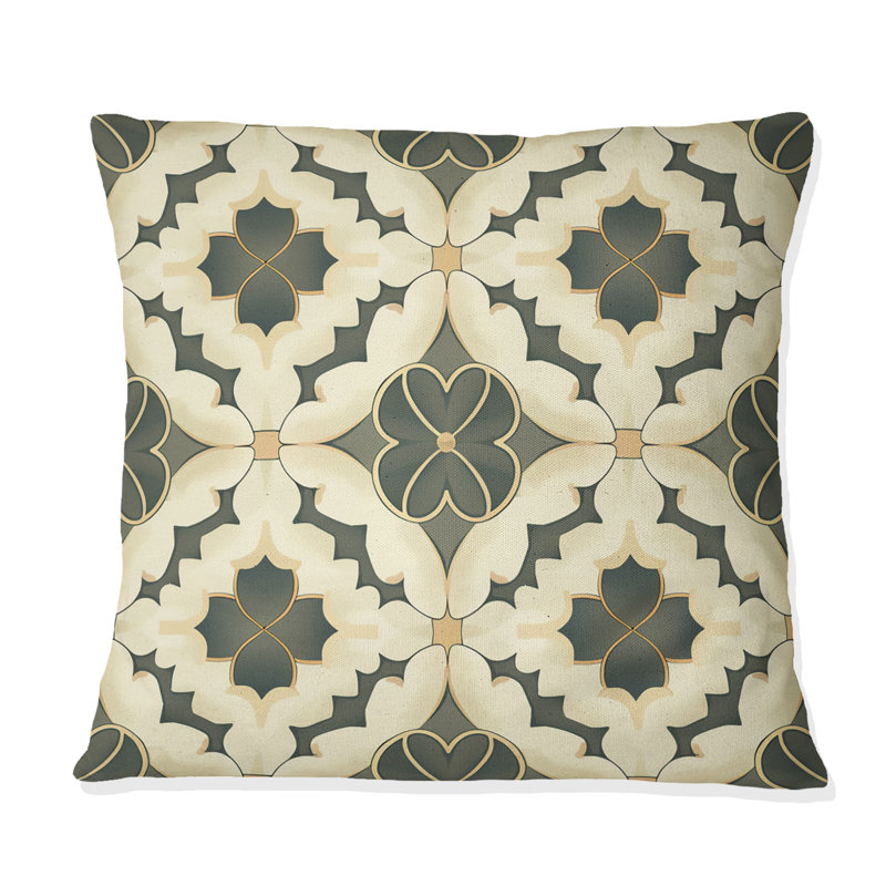 Coussin Beige Modern Trellis I - Modern, H 16 po x l 16 po