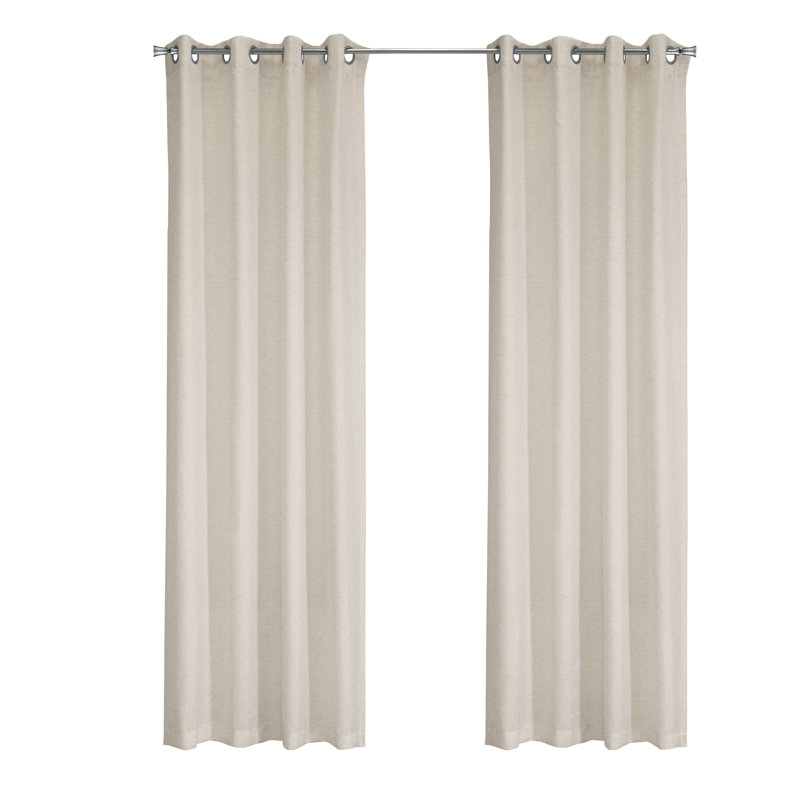 Pacific Light Filtering Grommet Curtain Panel in Linen, 52" W x 63" L
