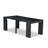 6-pc Dining Table Set a Dinner Table with a coffee Table 2 wooden Benches and 2 Dark Gotham Grey Linen Fabric Chairs, Wire Brushed Black-15340761-15340760-27280136