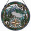 Panneau de vitrail Mountain Compass - 7,8H-131577888