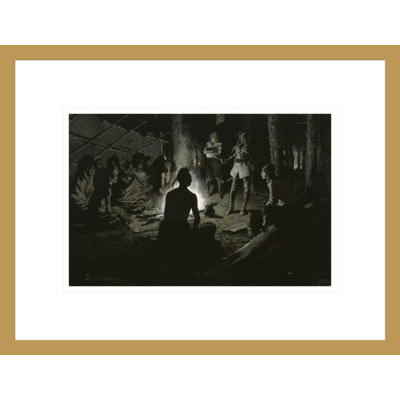 «French Explorer's Council with the Indians» par Frederic Remington, impression giclée sur cadre