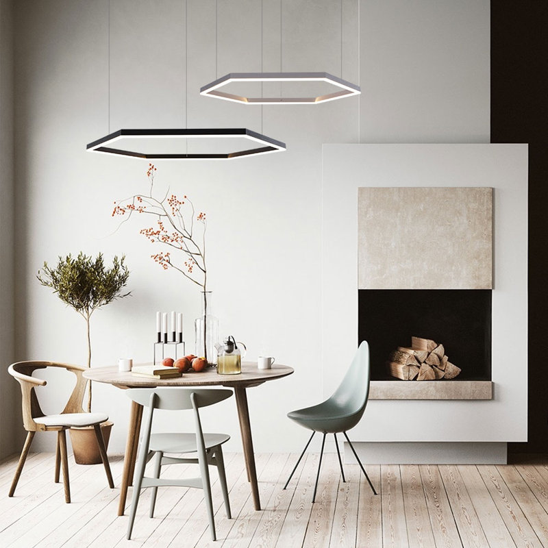Hexa Ø 60cm LED pendant lamp direct or indirect, Gold
