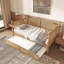 Lit de jour simple en rotin avec lit gigogne simple