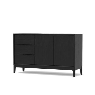 Vecy Sideboard Buffet Server, 2 Doors 3 Drawers, 60 Inch Vintage Black