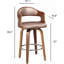 Tabouret de bar pivotant à hauteur de comptoir en bois et similicuir 27 po