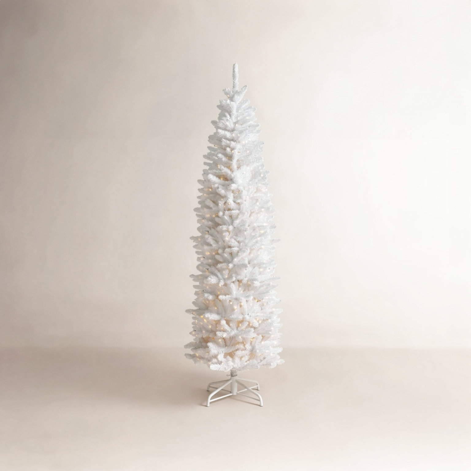 Slim Pre-Lit White Christmas Tree, 9'