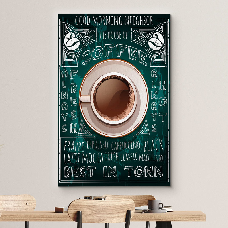 Tasse de café rétro, art moderne, H 24 po x l 16 po