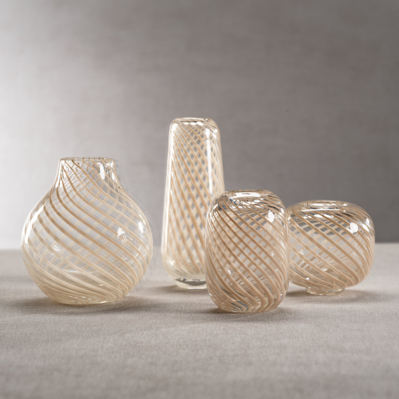 Vase de table en verre Jovahni, Beige / Transparent