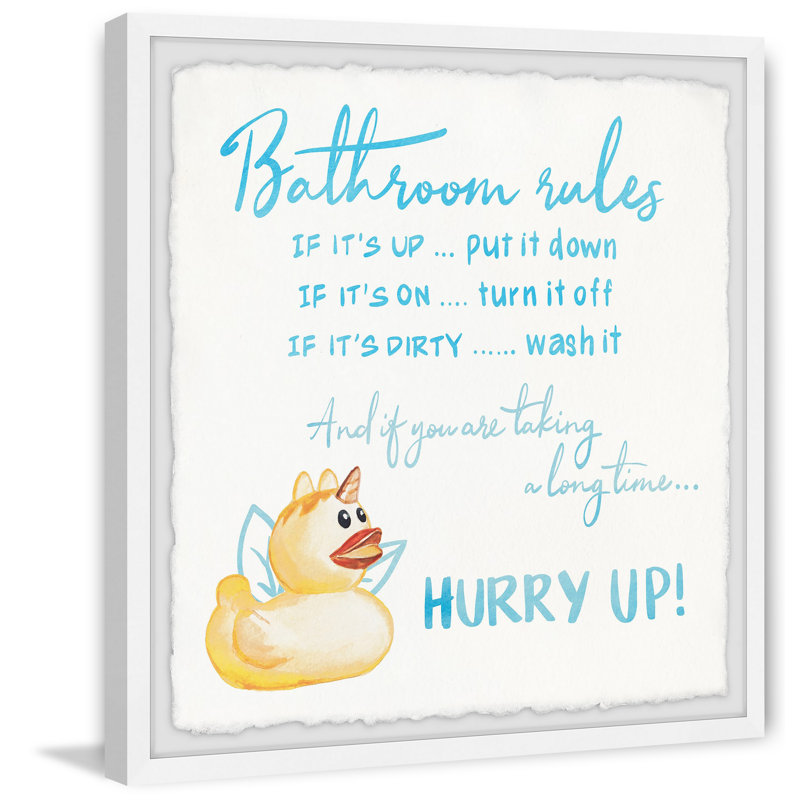 Duck Rules - Art textuel avec cadre photo, H 12 po x l 12 po x P 1,5 po