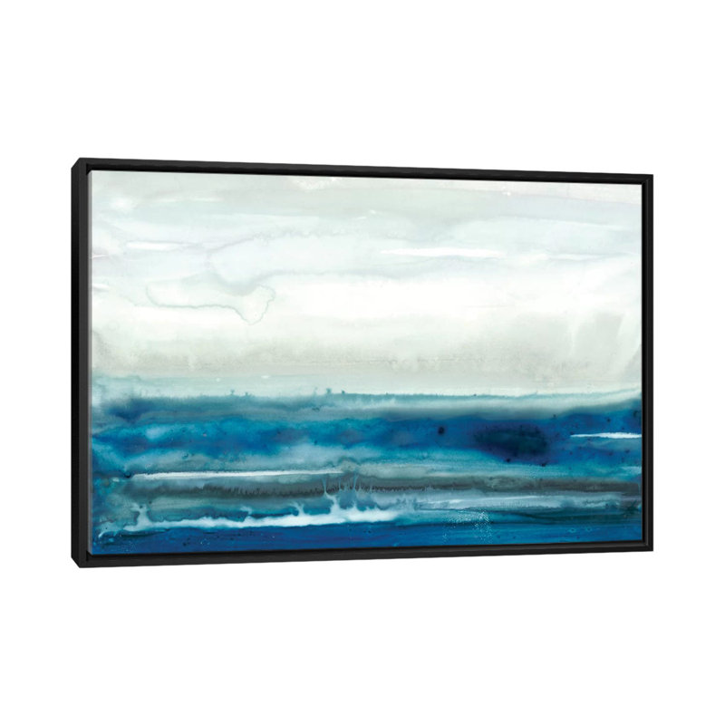 " Lake Country II " by Renée Stramel, Black Framed Canvas, No Mat, 32" H x 48" W x 1.5" D