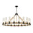 20-Light Rattan Weave Wagon Wheel Chandelier