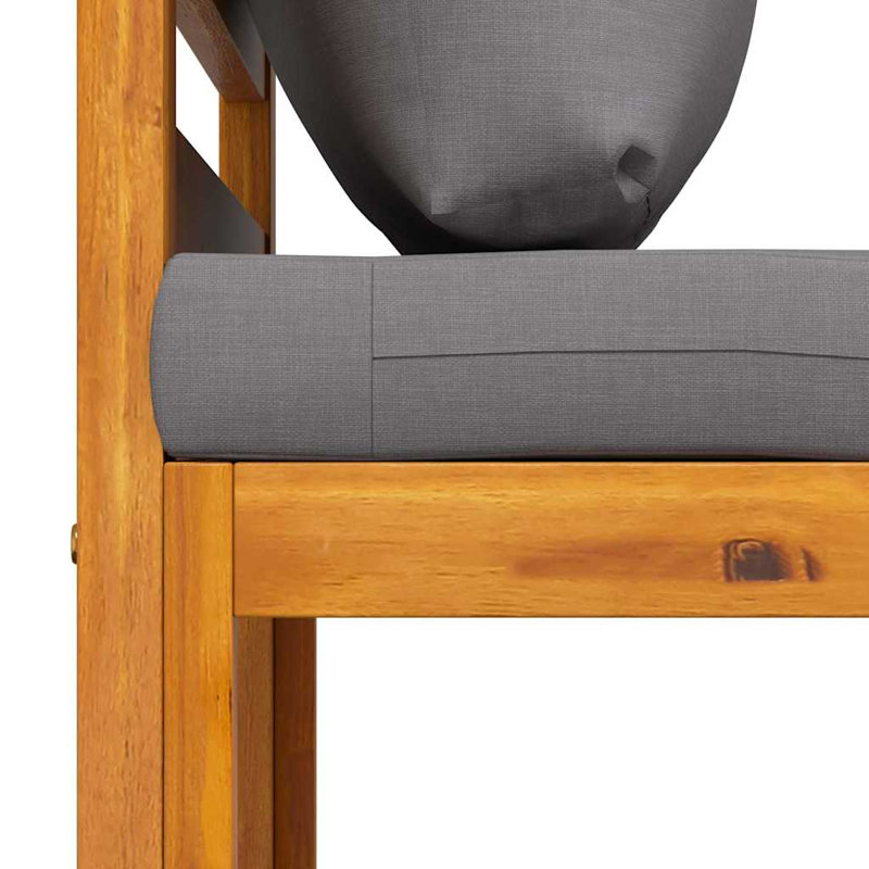 Chaise de patio avec coussins, Gris foncé