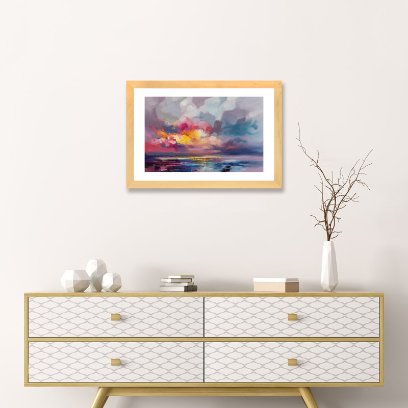 « deplacement » par scott naismith-reproduction d’art, H 16 po x l 24 po x P 1 po, Papier encadré naturel