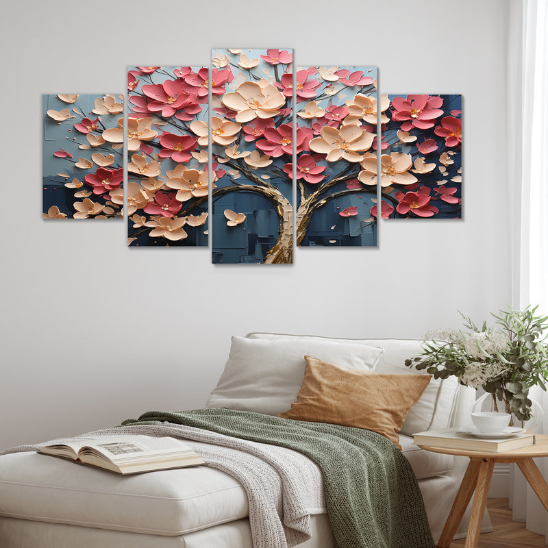 Ensemble de décorations murales à motif de pétales multicolores