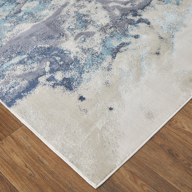 Oria Industrial Abstract Polyester/Polypropylene Area Rug, Rectangle 5' x 8'
