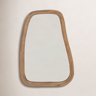 24" Rattan Standing Mirror