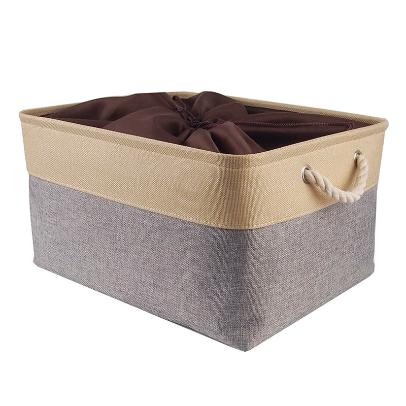 Naomi Decorative Basket, Grey/Beige, 24 cm H x 45 cm W x 35 cm D