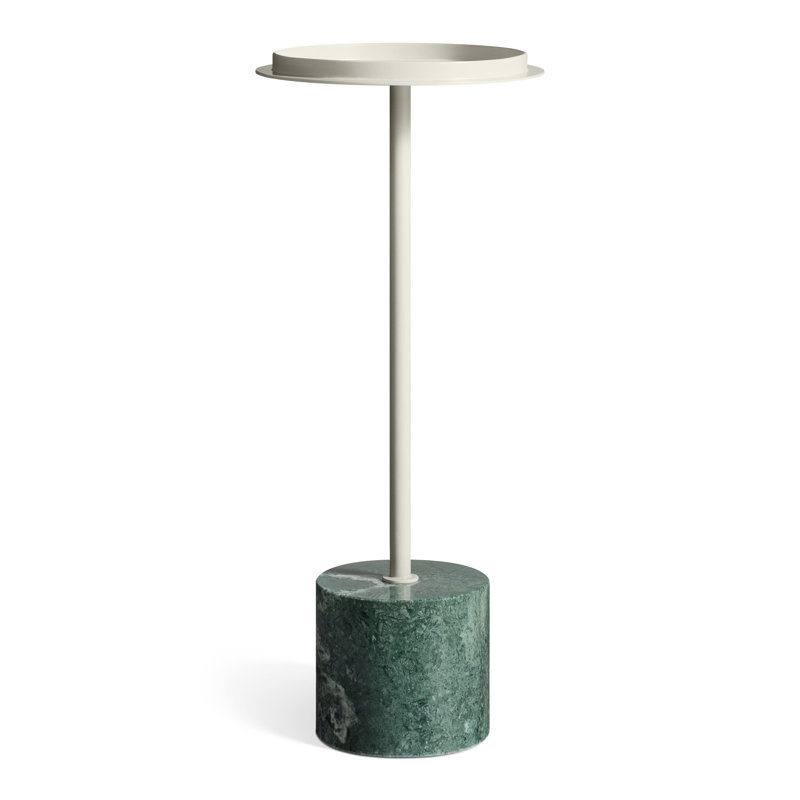 Chit Chat Marble Pedestal End Table, Putty, Cherry