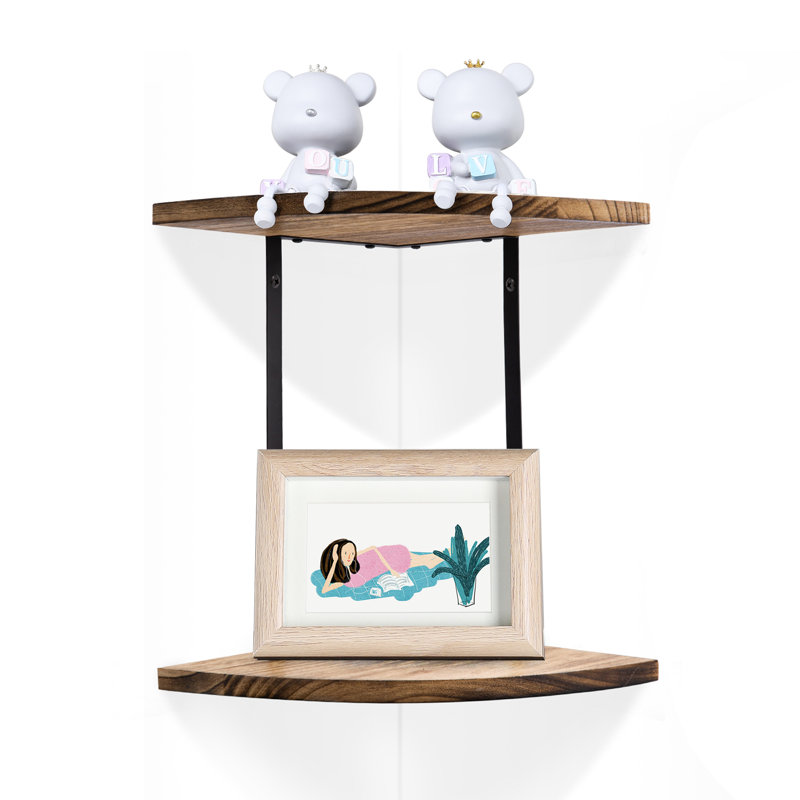 Triangle Solid Wood Corner Shelf
