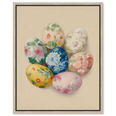 «Garden Ovals», reproduction sur toile encadrée par Art Remedy, cadre en chêne naturel, 30 x 36