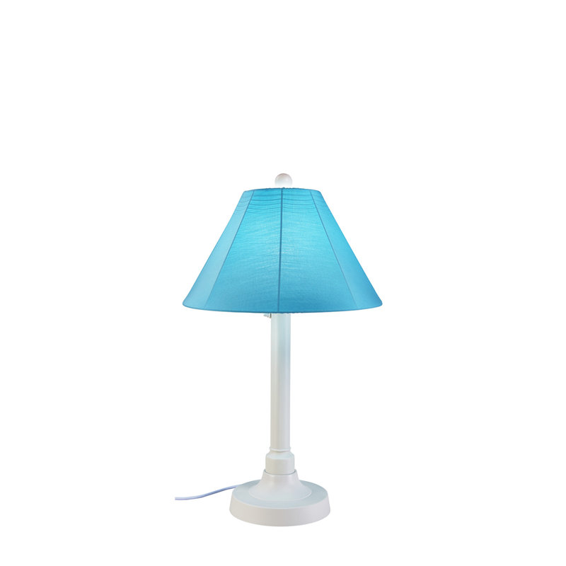 Lucio 34'' Plug-in Outdoor Table Lamp, Jockey Red, Bisque