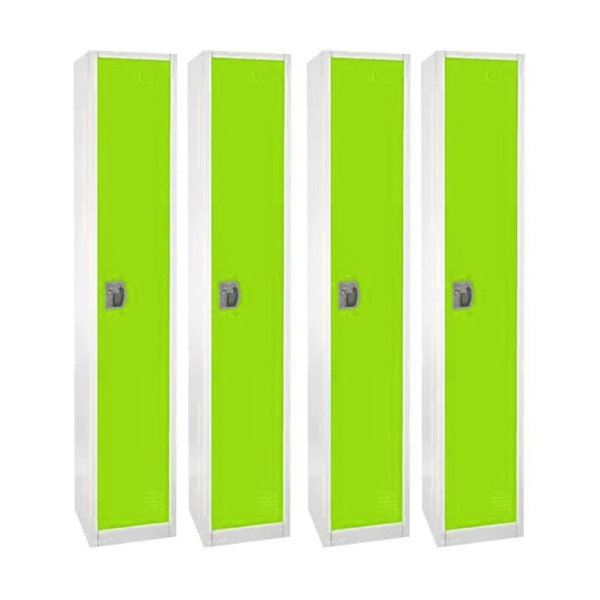 AdirOffice 72 1-Compartment Steel Tier Key Lock Green Storage Locker 4/Pack (629-201-GRN-4PK)