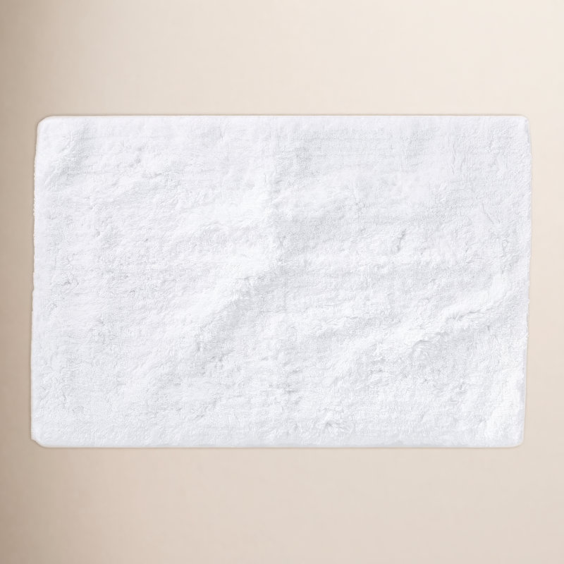 Tapis pour salle de bain à poils longs, Blanc alpin, 36" L x 24" W