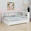 Lit de jour pleine grandeur avec lit gigogne et armoires de rangement, structure de lit d'angle en forme de L en métal avec ports USB-1034636117