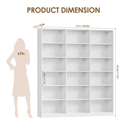 72.1" Food Kitchen Pantry, 18 Cubes Storage Cabinet, Pantry & Dining Room Organizer, White