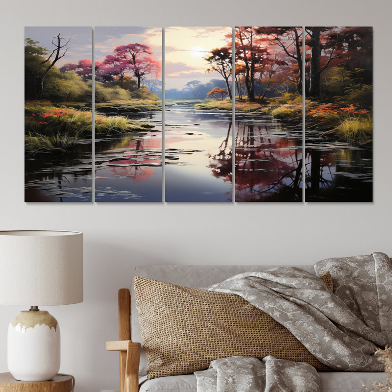 «Green Canal Serenitys Reflection», ensemble de reproductions d'art en métal