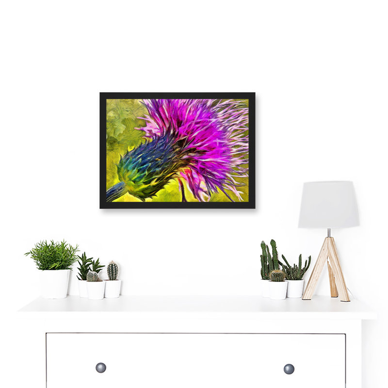 Scottish Thistle Purple Flower Vibrant - Single Picture Frame Print