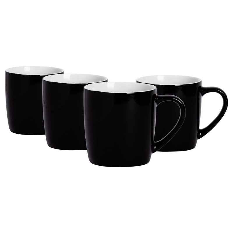 Argon Tableware - Coloured Coffee Mugs, Black