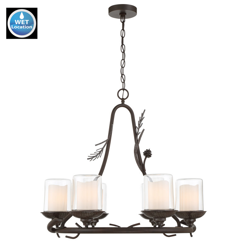 4 - Light Dimmable Wagon Wheel Chandelier