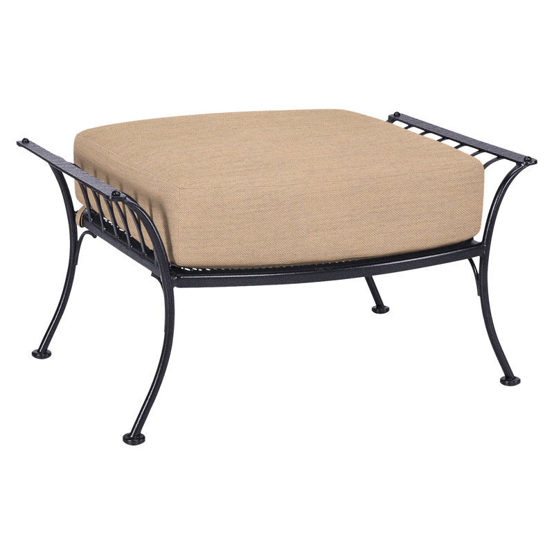 Monterra Outdoor Ottoman, Graphite, Flagship Stone Sunbrella®