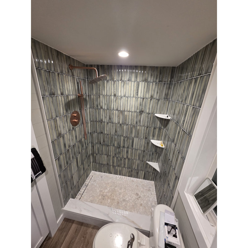 Tête de douche ronde cuivrée en satin rose cuivré avec ensemble de douche thermostatique à 2 fonctions
