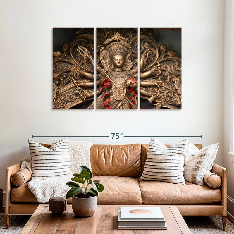 Adella Durga Puja, 36" H x 57" W